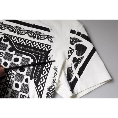 Dolce & Gabbana White Bandana Print Cotton Short Sleeves T-shirt