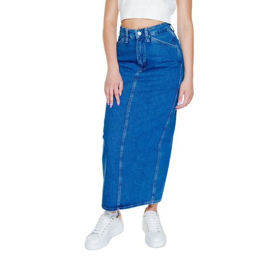 Calvin Klein Jeans Blue Cotton Long Skirt 1728,71956299936,Blue,Calvin Klein Jeans,Clothing,Long - Skirts - Clothing,New with tags,Skirts - Clothing,W27,W28,Women