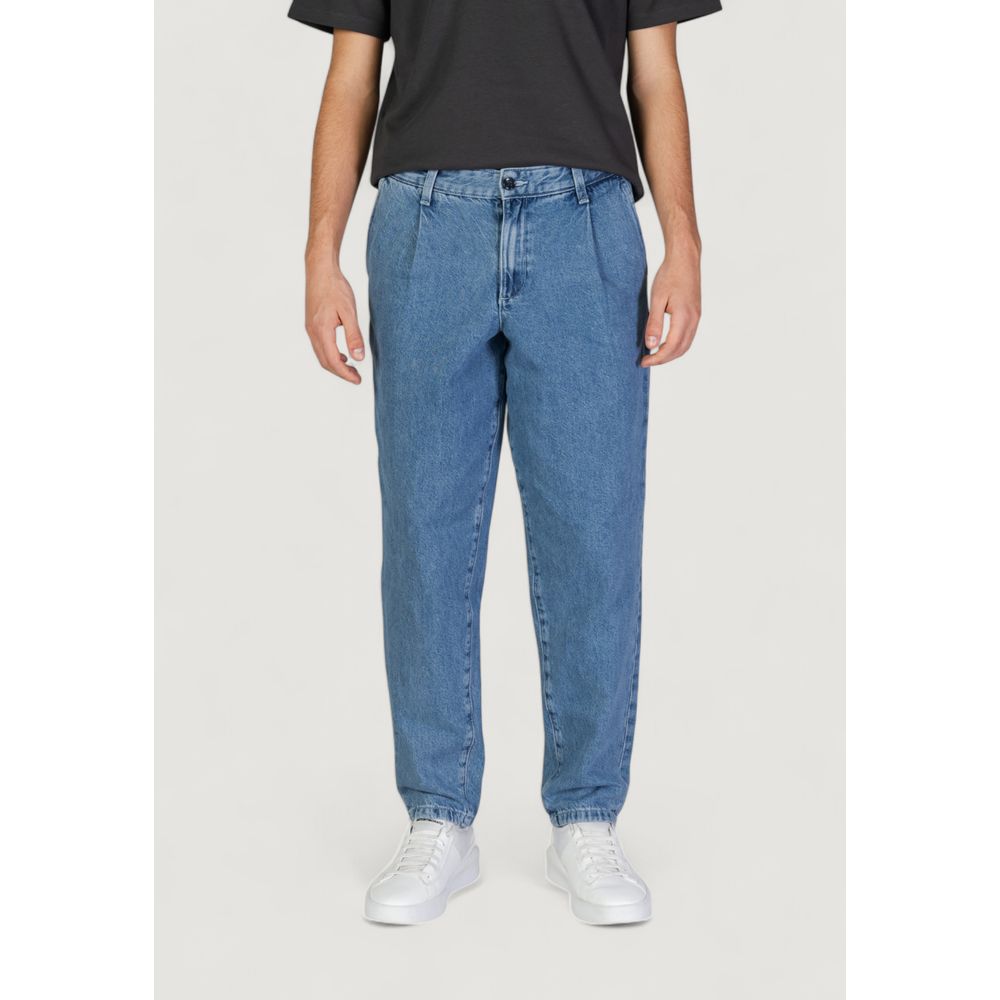 Jack Jones Blue Cotton Relaxed Fit Jeans