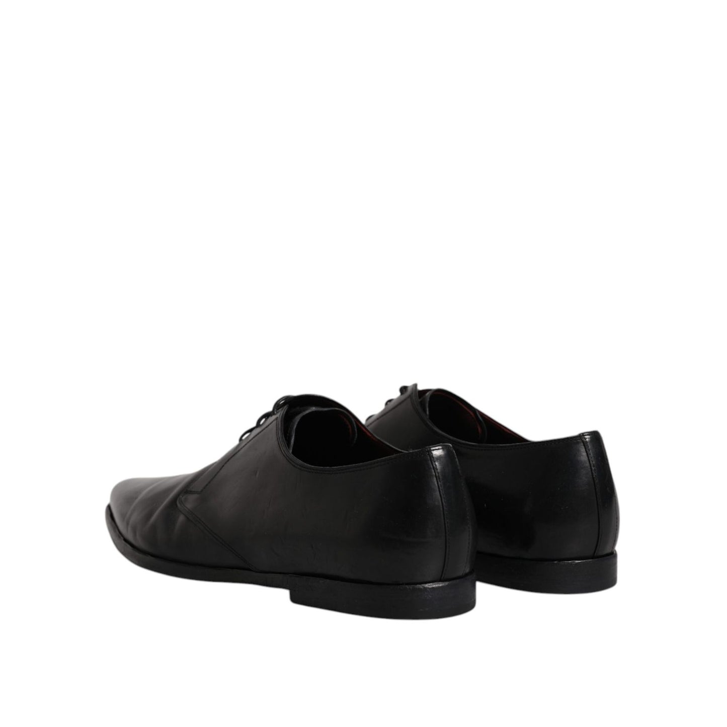 Dolce & Gabbana Black Leather Lace Up Men Derby Formal Shoes