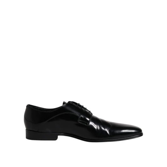 Dolce & Gabbana Black Leather Lace Up Derby Formal Shoes Dolce & Gabbana