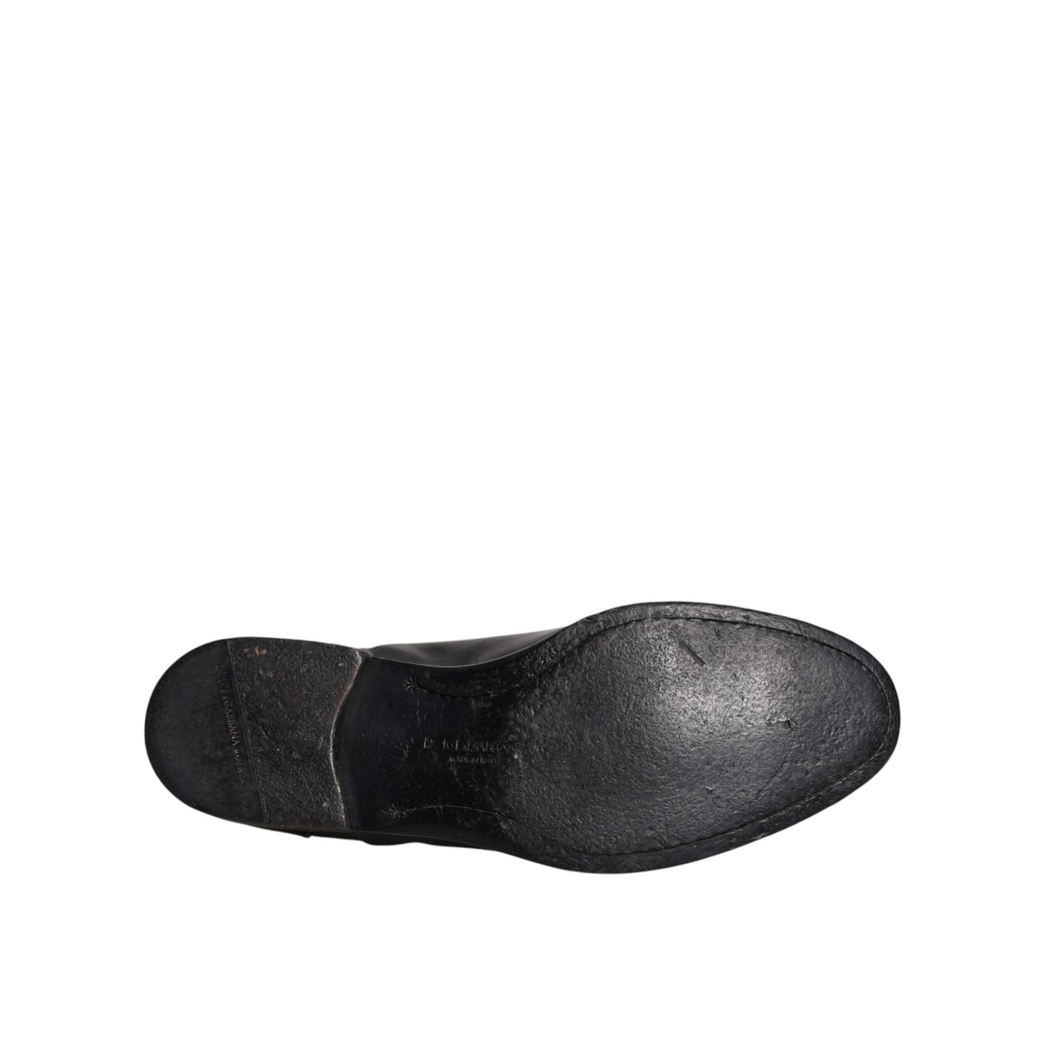 Dolce & Gabbana Black Leather Lace Up Men Derby Formal Shoes