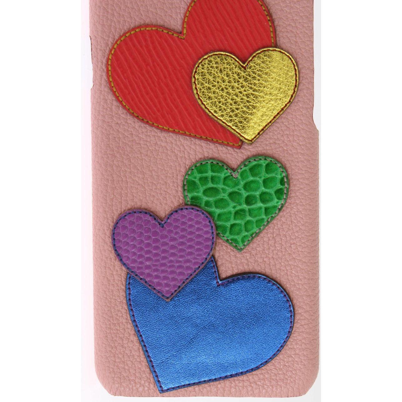 Dolce & Gabbana Pink Leather Heart Phone Cover