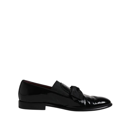 Dolce & Gabbana Black Leather Loafers Men Formal Dress Shoes Dolce & Gabbana