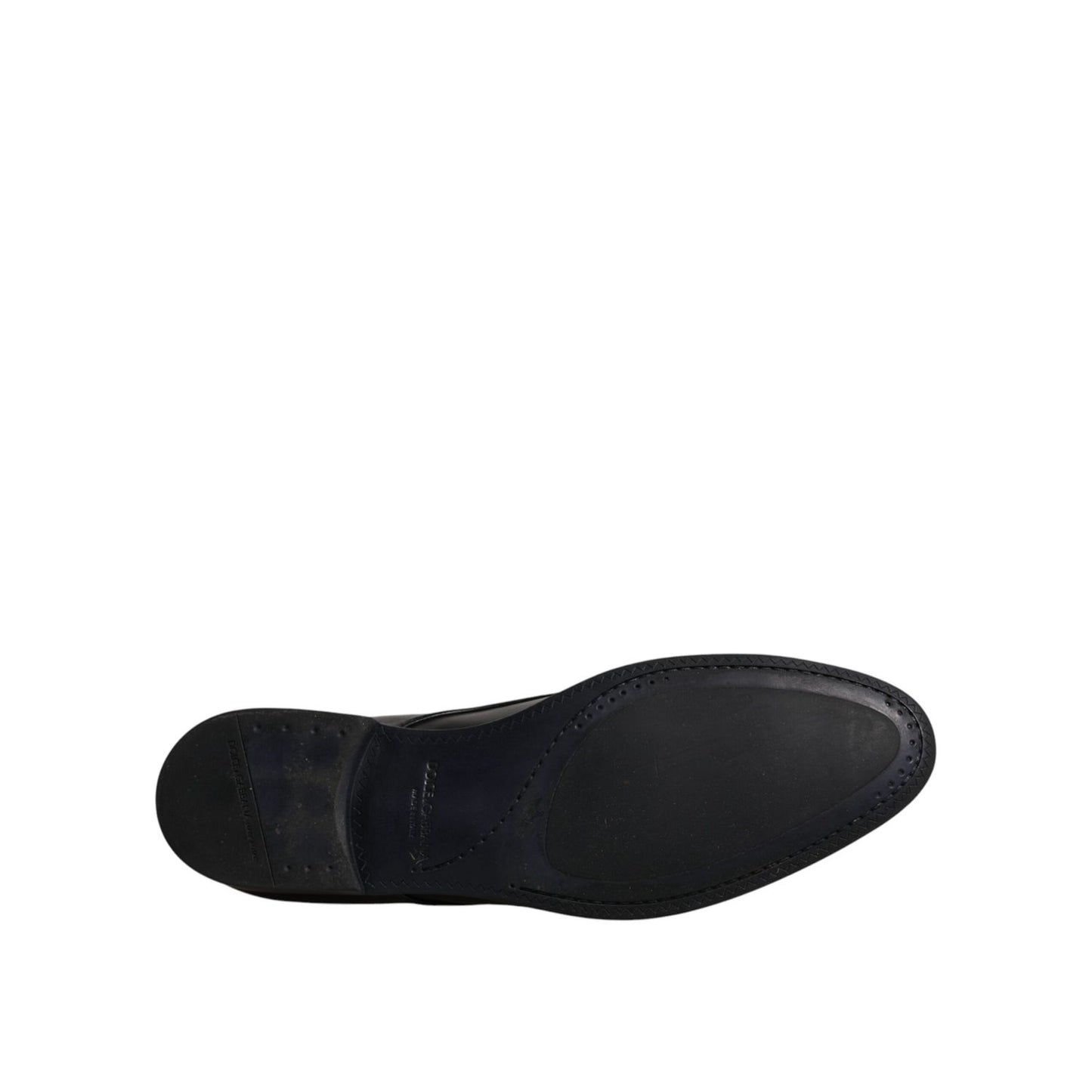 Dolce & Gabbana Black Leather Lace Up Men Derby Formal Shoes