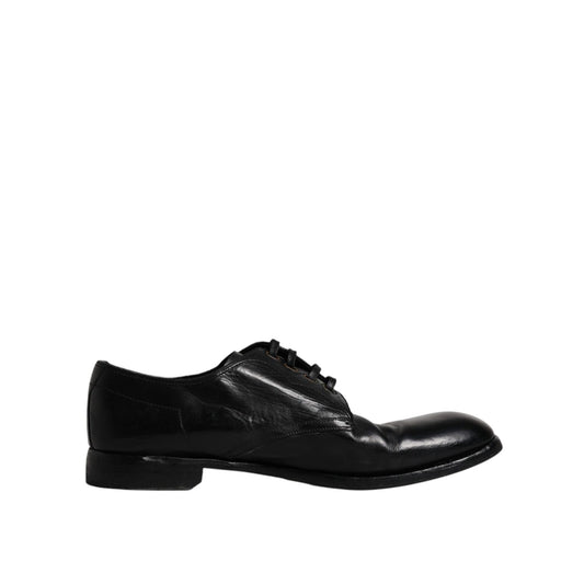 Dolce & Gabbana Black Leather Derby Formal Men Dress Shoes Dolce & Gabbana