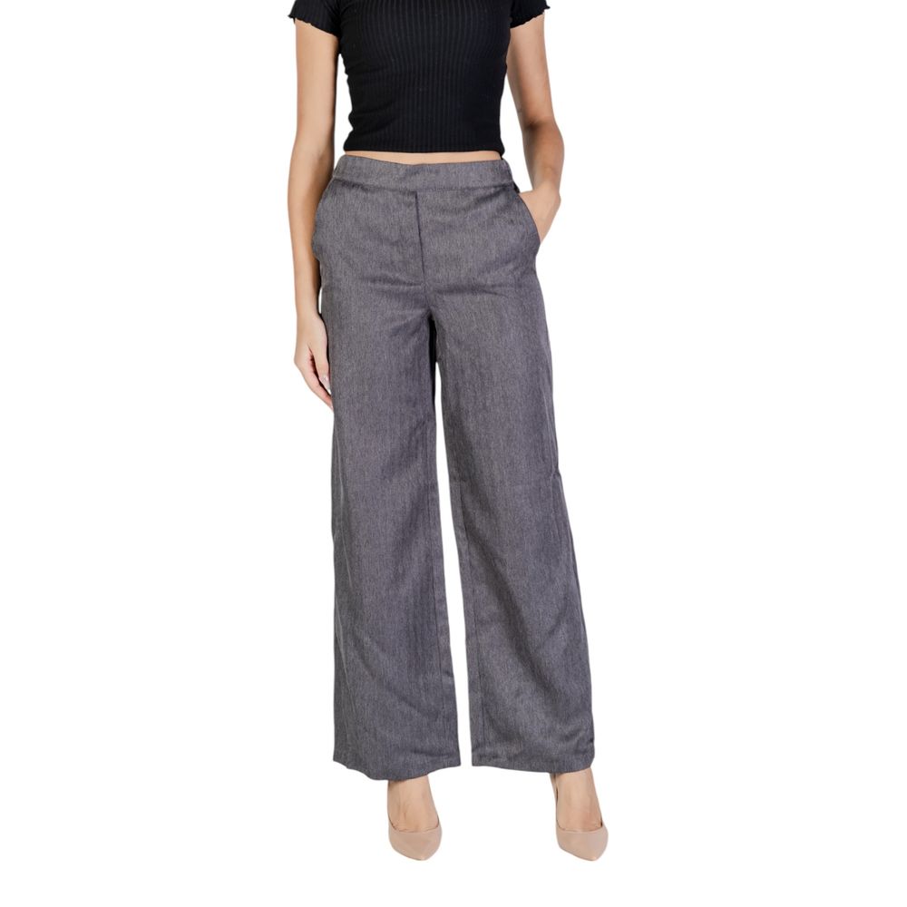 Jacqueline De Yong Gray Polyester Casual Pants Jacqueline De Yong