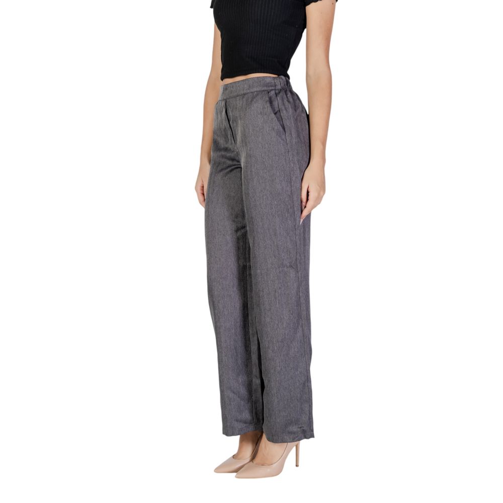 Jacqueline De Yong Gray Polyester Casual Pants Jacqueline De Yong
