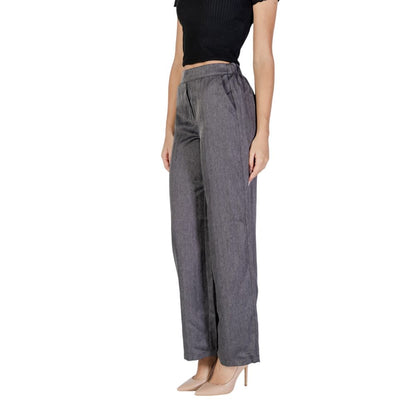 Jacqueline De Yong Gray Polyester Casual Pants Jacqueline De Yong