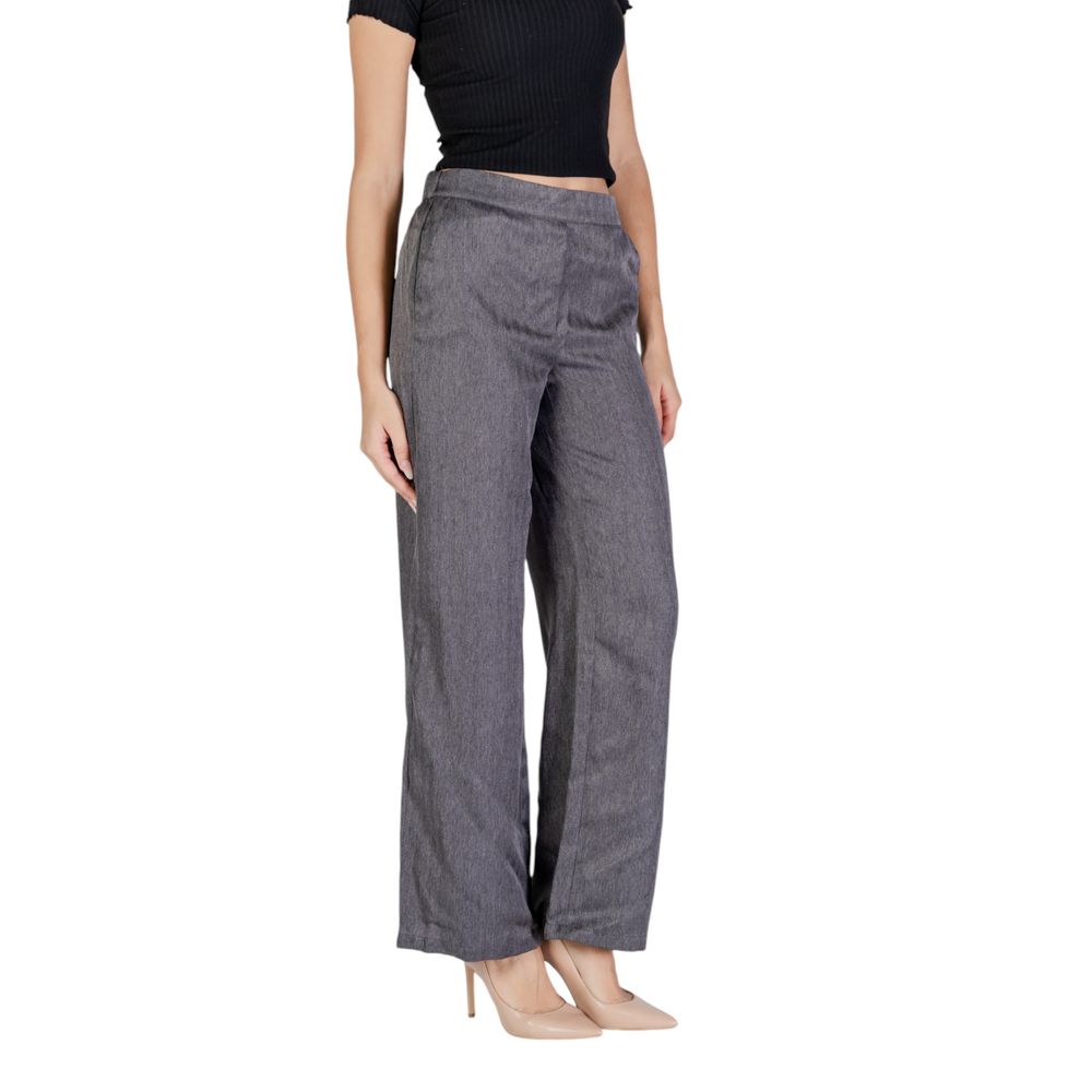 Jacqueline De Yong Gray Polyester Casual Pants Jacqueline De Yong