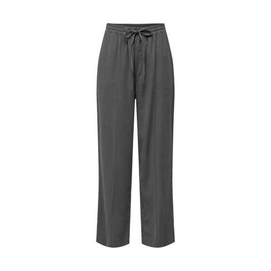 Jacqueline De Yong Gray Viscose Casual Pants