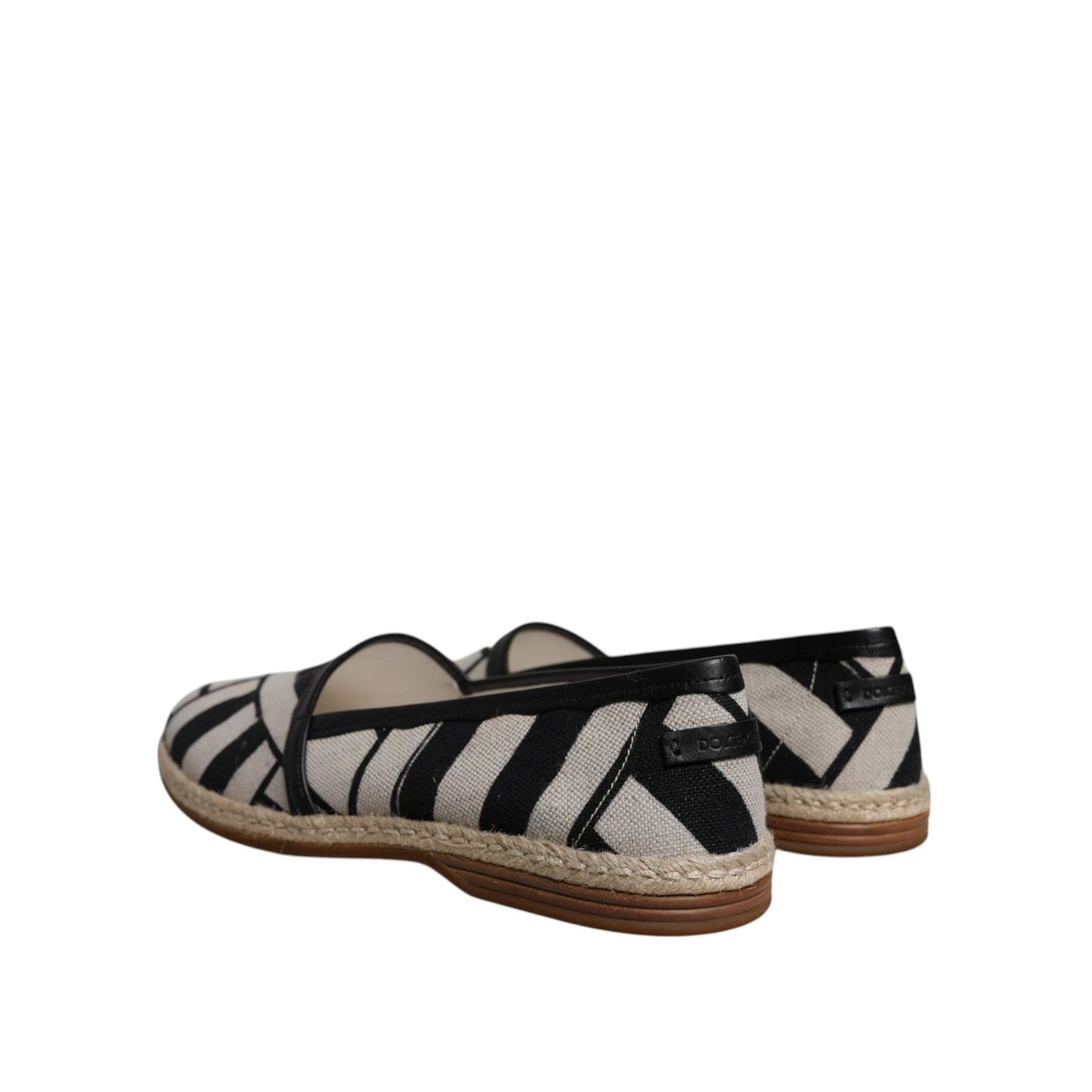 Dolce & Gabbana Black White Stripes Slip On Espadrille Shoes Dolce & Gabbana
