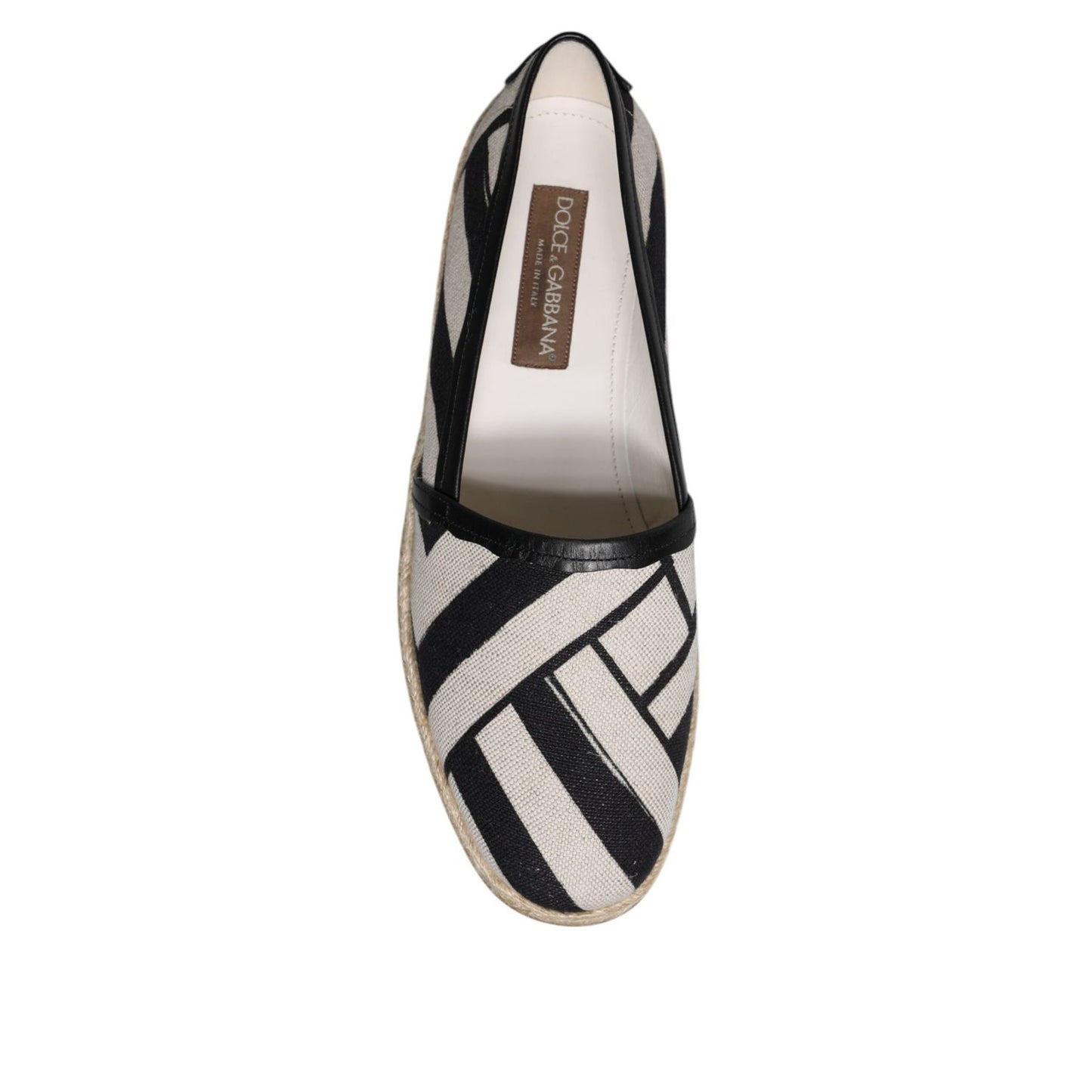 Dolce & Gabbana Black White Stripes Slip On Espadrille Shoes Dolce & Gabbana