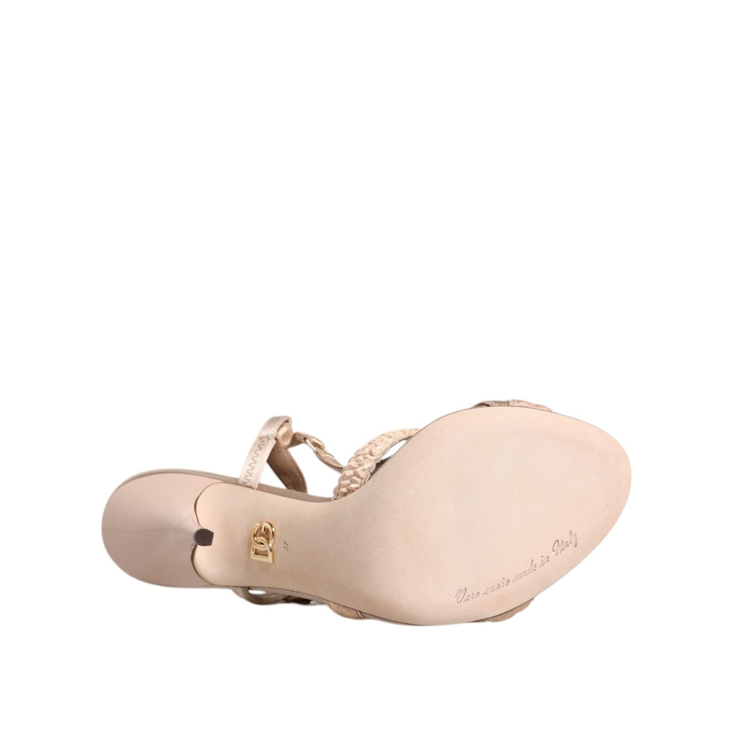Dolce & Gabbana Beige Keira Slingback Heels Sandals Shoes