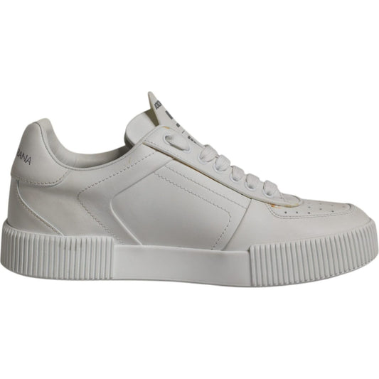 Dolce & Gabbana White Miami Leather Low Top Sneakers Shoes