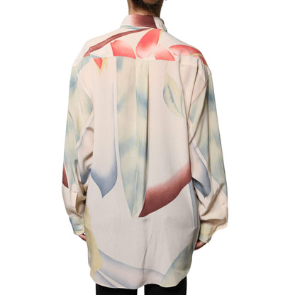 Etro Beige Printed Collared Buttoned Long Sleeves Blouse Top