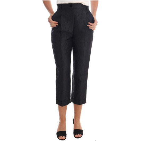 Elegant High Waist Capri Dress Pants