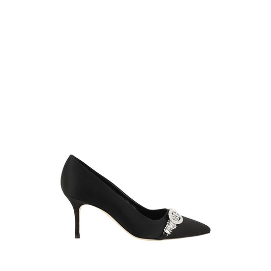 Manolo Blahnik Black Asapump Satin Pumps Manolo Blahnik