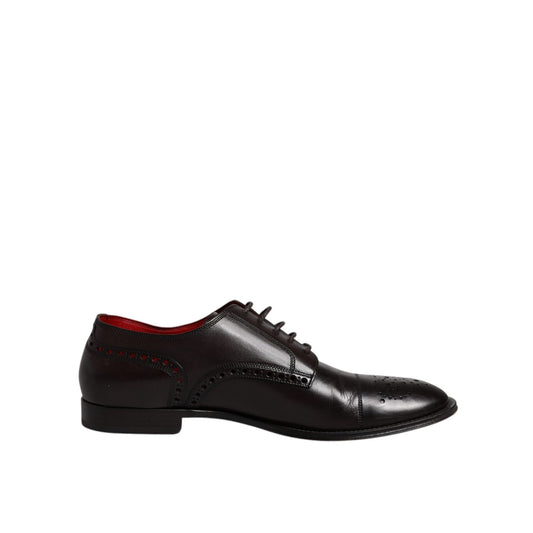 Dolce & Gabbana Black Calfskin Leather Derby Men Dress Shoes Dolce & Gabbana