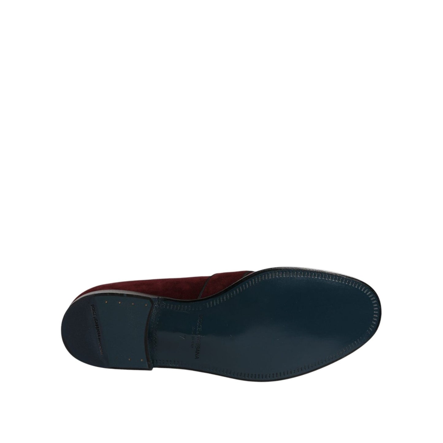 Dolce & Gabbana Bordeaux Suede Loafers Formal Men Dress Shoes
