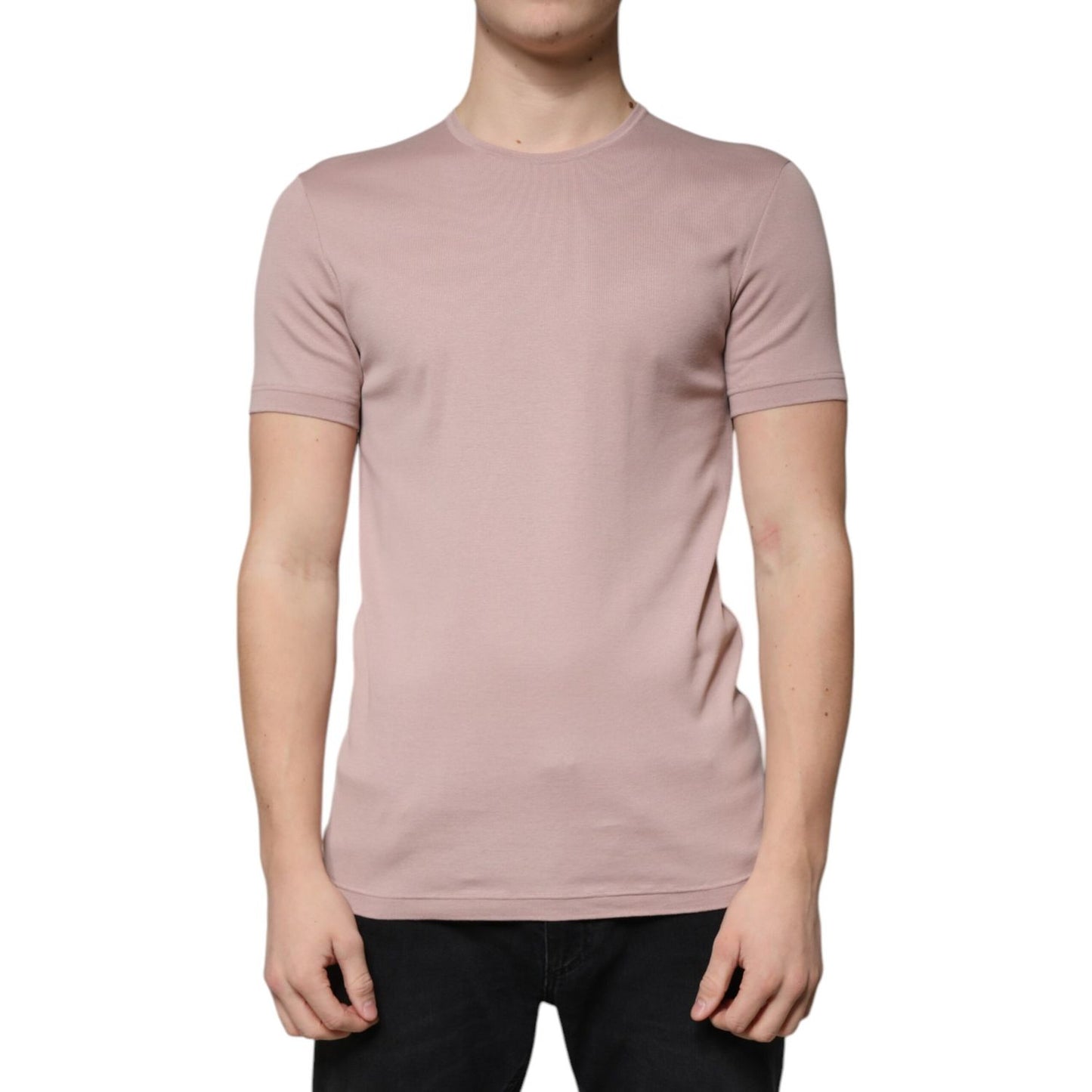 Dolce & Gabbana Brown Cotton Short Sleeves Round Neck T-shirt