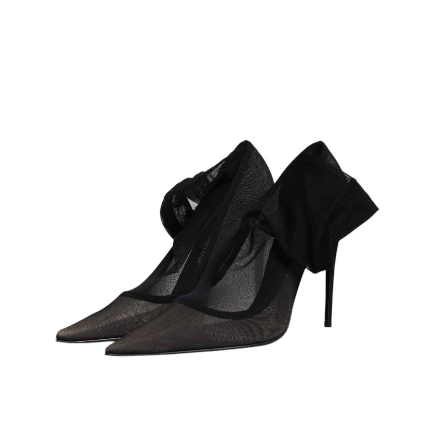 Dolce & Gabbana Black Viscose Mesh Sock Style Boots Shoes