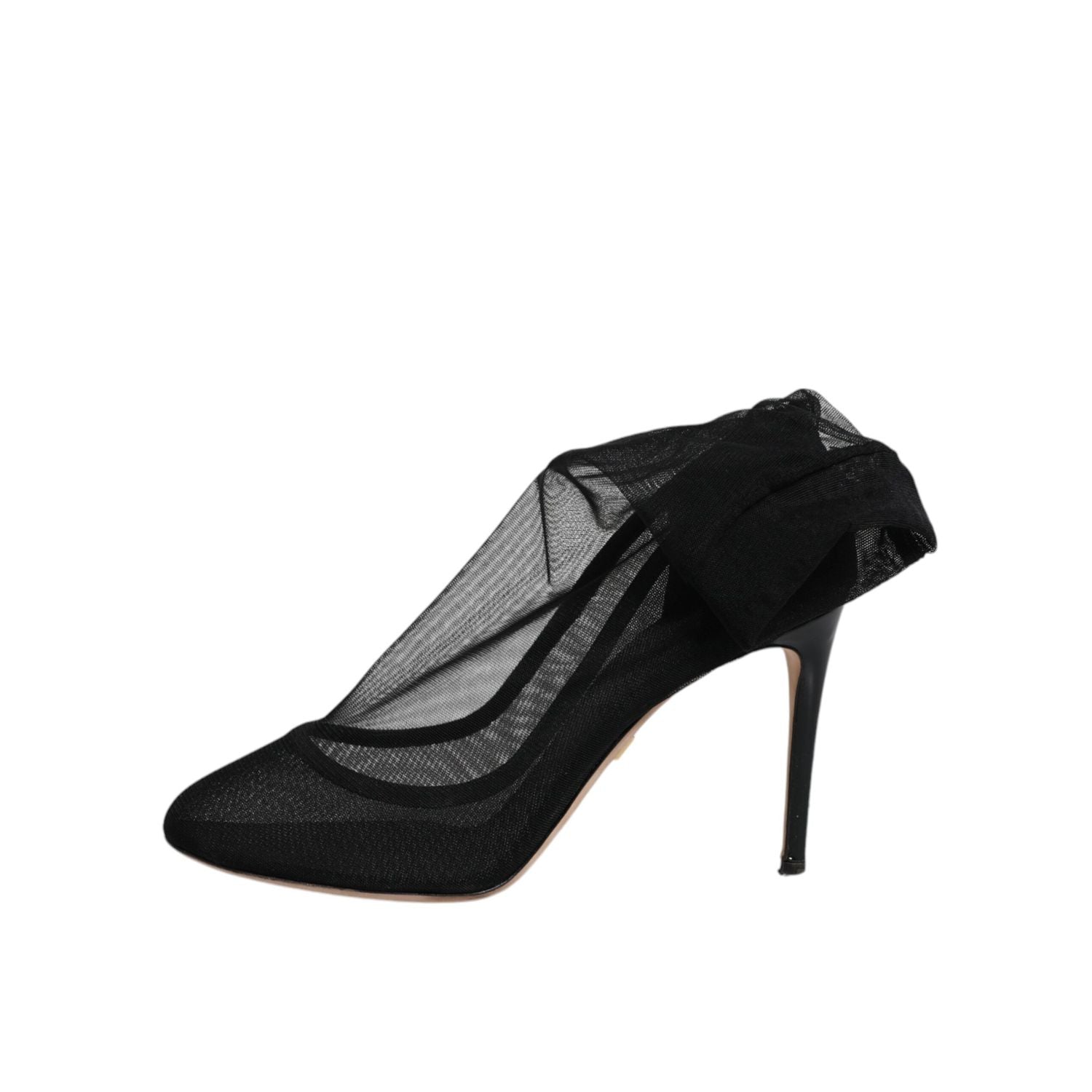 Dolce & Gabbana Black Nylon Mesh Sock Style Boots Shoes