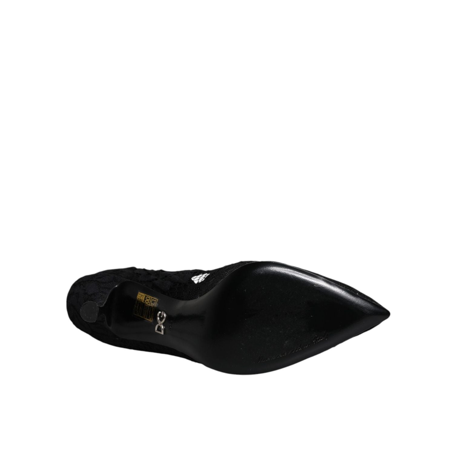 Dolce & Gabbana Black Lace Crystals Mary Jane Pumps Shoes