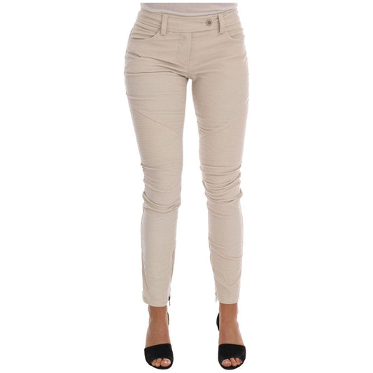 Ermanno Scervino Beige Slim Jeans Corduroy Skinny Pants Jeans & Pants
