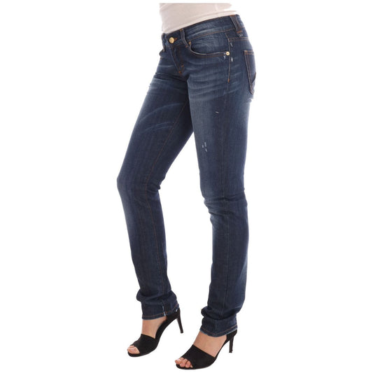 John Galliano Stylish Skinny Low Rise Denim Jeans blue-wash-cotton-stretch-skinny-low-jeans