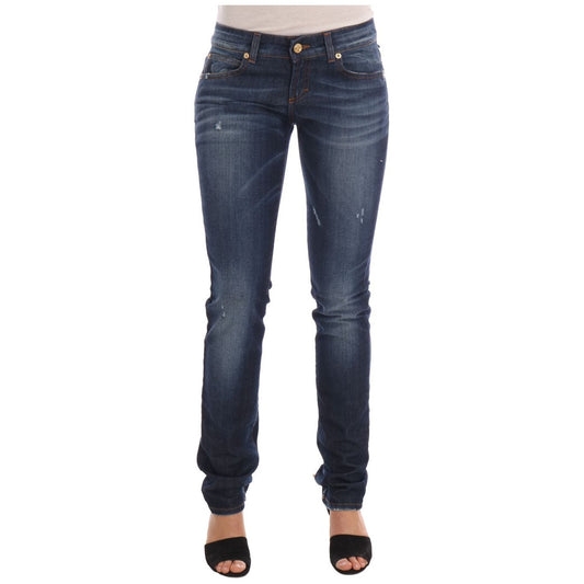 John Galliano Stylish Skinny Low Rise Denim Jeans blue-wash-cotton-stretch-skinny-low-jeans