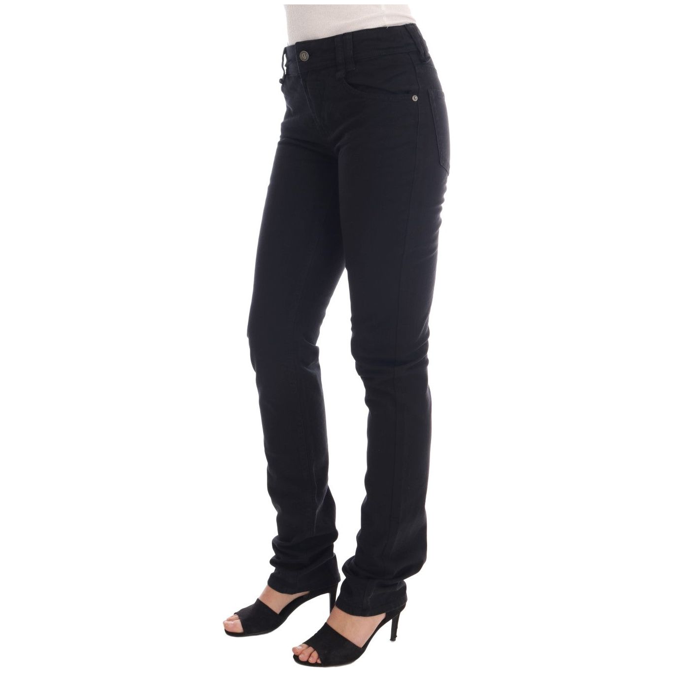 John Galliano Chic Black Regular Fit Denim Jeans Jeans & Pants black-cotton-denim-stretch-regular-fit-jeans