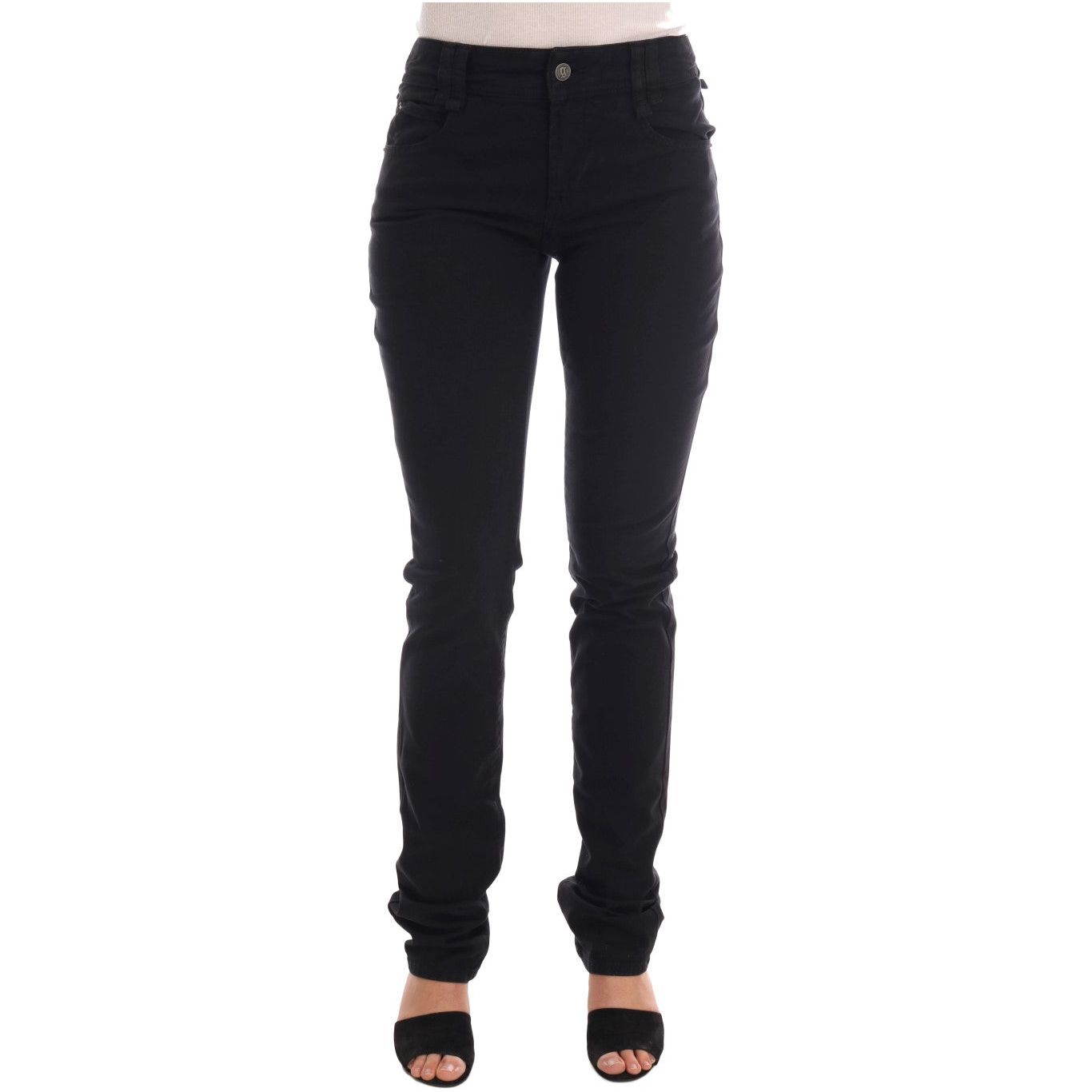 John Galliano Chic Black Regular Fit Denim Jeans Jeans & Pants black-cotton-denim-stretch-regular-fit-jeans
