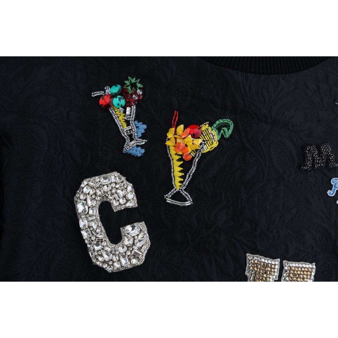 Enchanted Crystal Embellished Black Sweater