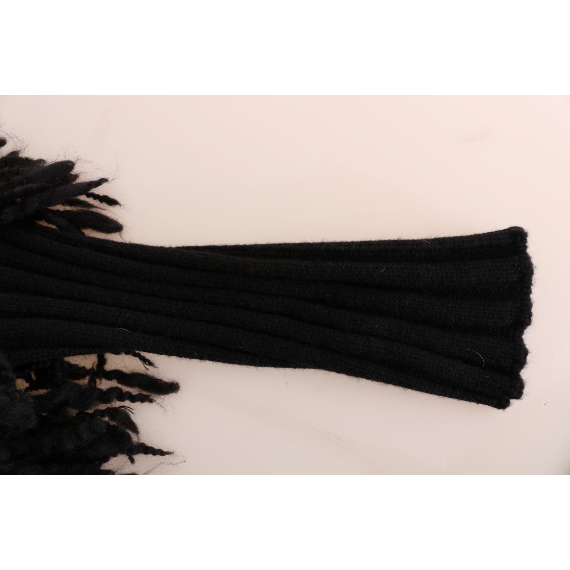 Dolce & Gabbana Elegant Black Fringed Wool-Cashmere Sweater black-fringes-wool-pullover-sweater