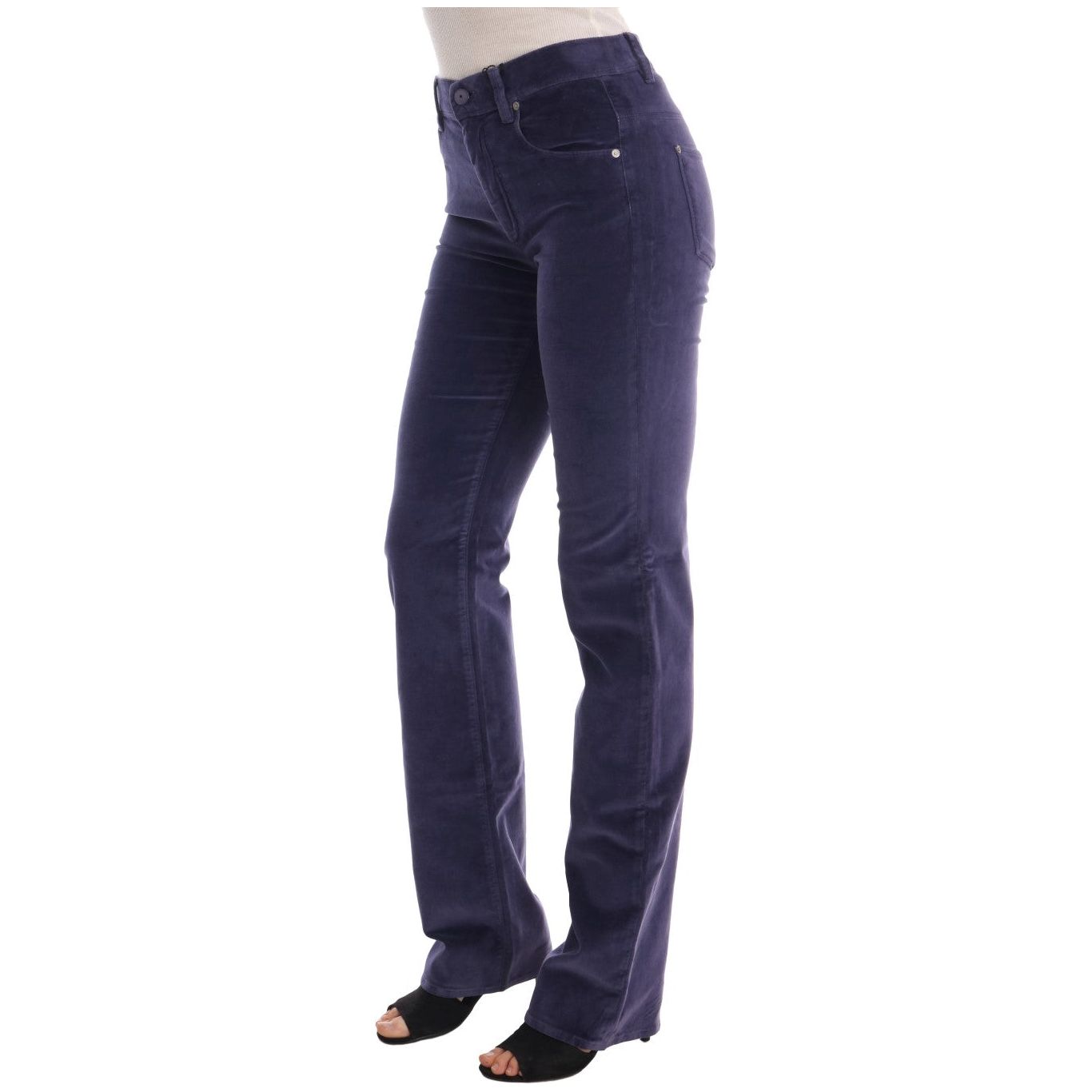 Chic Purple Corduroy Bootcut Flare Pants