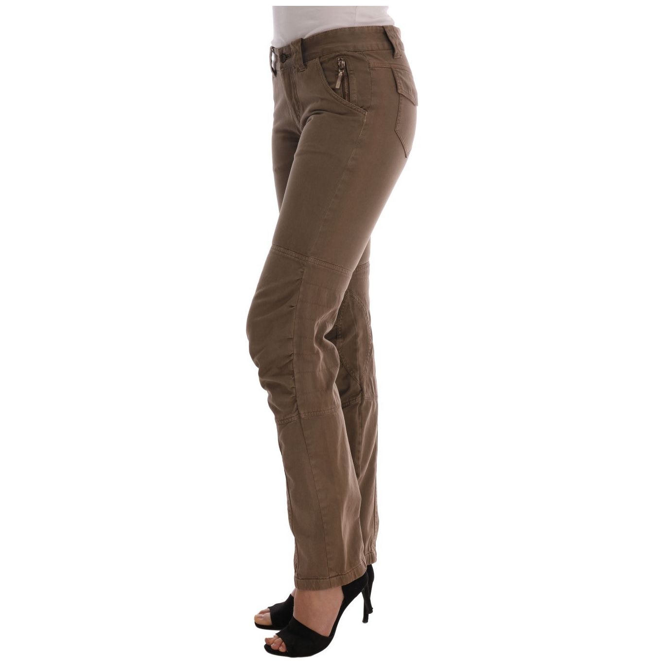 Chic Brown Casual Cotton Pants