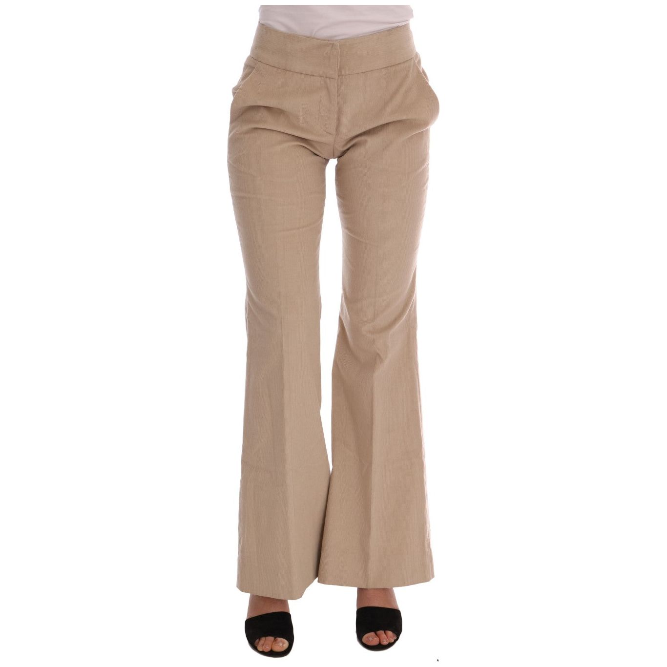 Chic Beige Bootcut Flared Pants