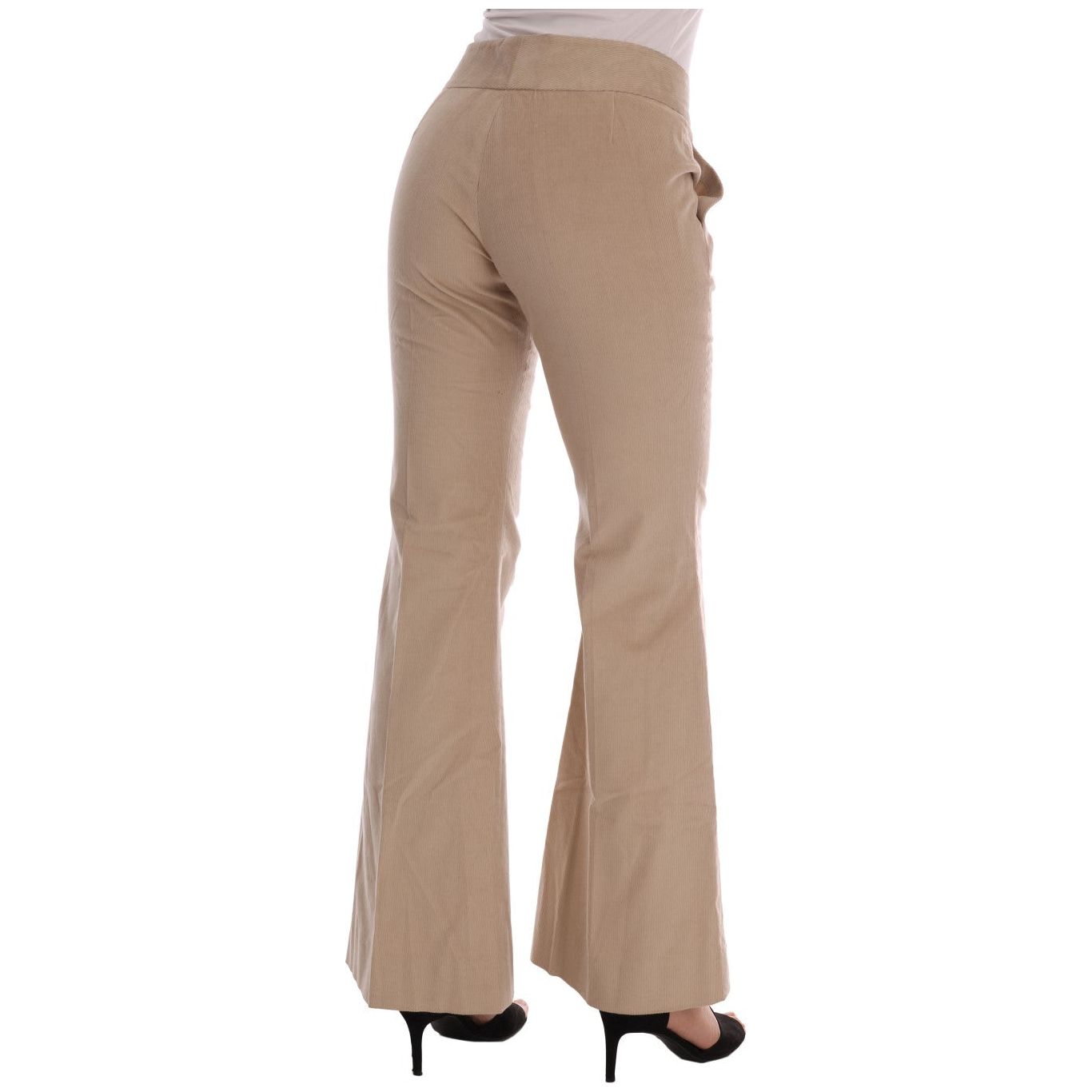 Chic Beige Bootcut Flared Pants