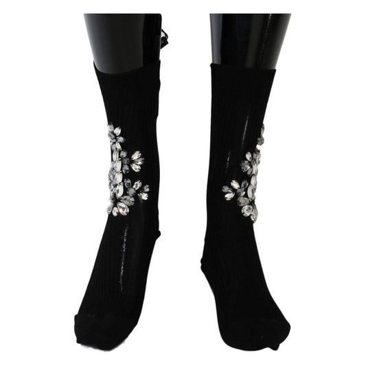 Dolce & GabbanaCrystal Embellished Black Knit StockingsMcRichard Designer Brands£259.00