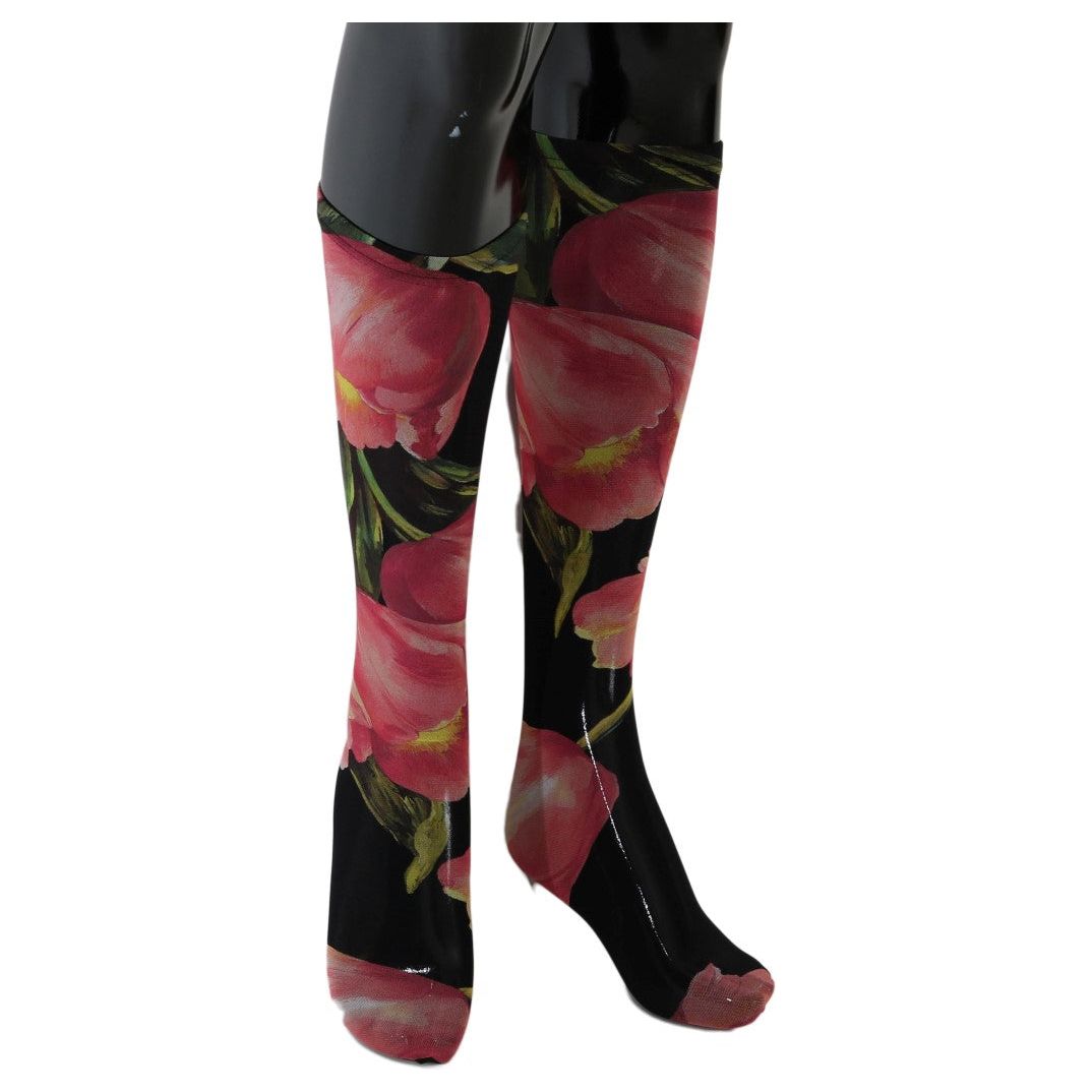 Floral Nylon Stretch Stockings