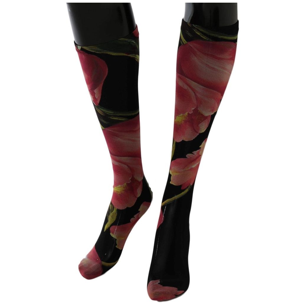 Floral Nylon Stretch Stockings