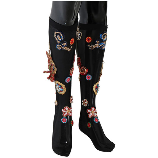 Dolce & Gabbana Elegant Embellished Crystal Stockings elegant-embellished-crystal-stockings