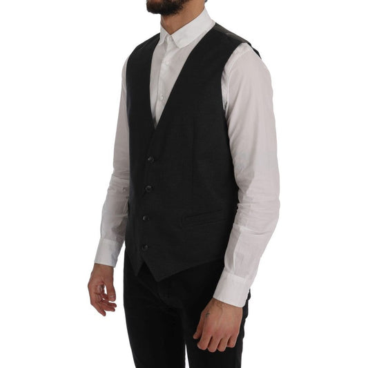 Dolce & Gabbana Elegant Gray Waistcoat Vest gray-staff-cotton-rayon-vest