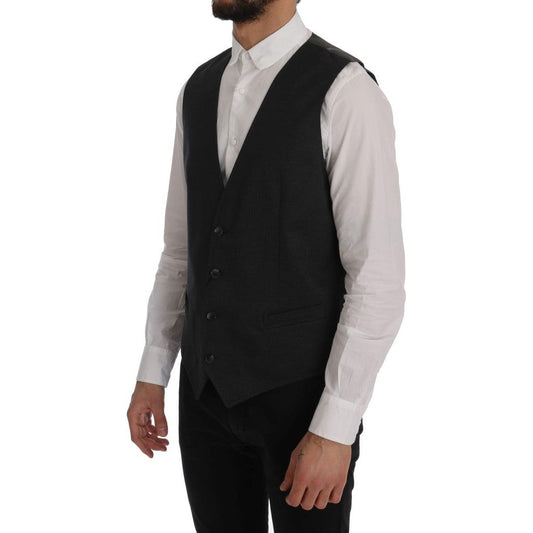 Elegant Gray Waistcoat Vest