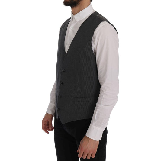 Dolce & Gabbana Elegant Gray Waistcoat Vest Dolce & Gabbana