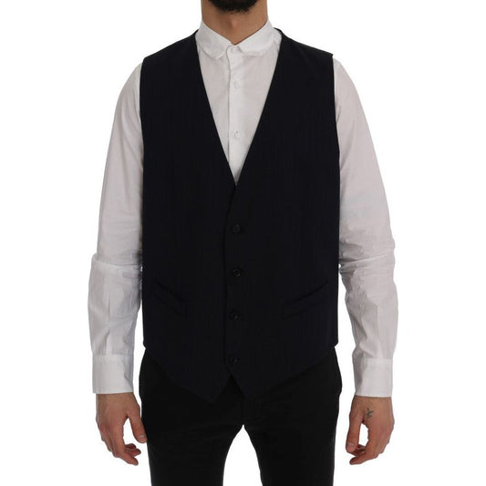 Dolce & Gabbana Elegant Striped Wool Blend Waistcoat Vest Dolce & Gabbana