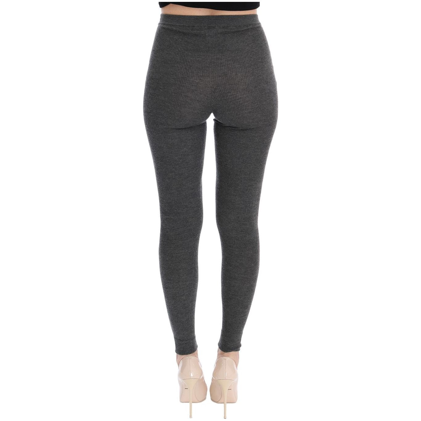 Chic Gray High Waist Cashmere Tights Pants