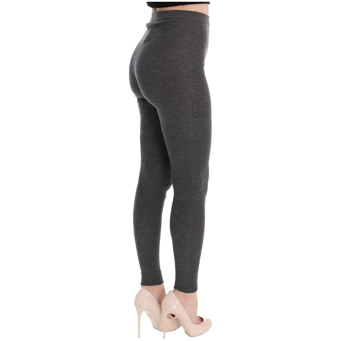 Chic Gray High Waist Cashmere Tights Pants