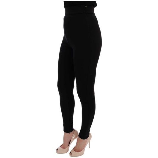 Elegant Black High Waist Stretch Tights